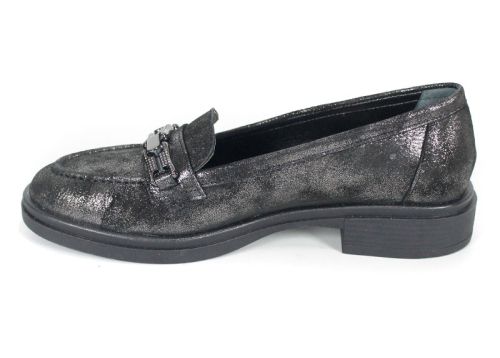 Дамски ниски лоуфъри от естествена кожа в цвят старо сребро – стил и комфорт в класически дизайн – модел Golden Aura