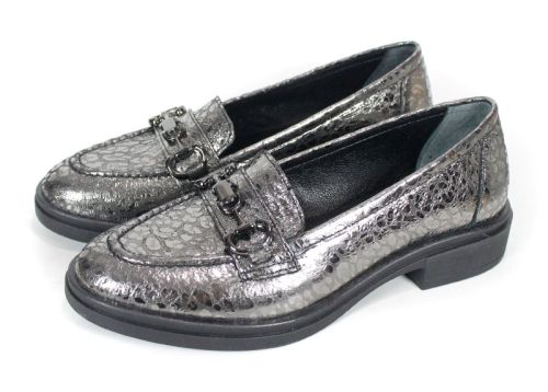 Елегантни дамски лоуфъри от естествена кожа в нюанс платина – комфорт и стил в изискан дизайн – модел Golden Aura