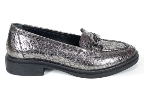 Елегантни дамски лоуфъри от естествена кожа в нюанс платина – комфорт и стил в изискан дизайн – модел Golden Aura