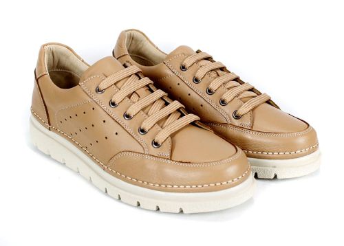 Дамски ежедневни обувки от естествена кожа в цвят мокка – модел Urban Chic