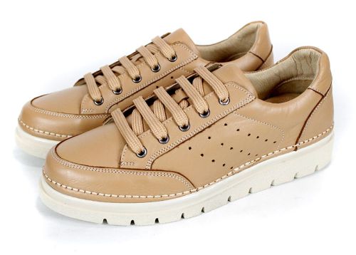 Дамски ежедневни обувки от естествена кожа в цвят мокка – модел Urban Chic