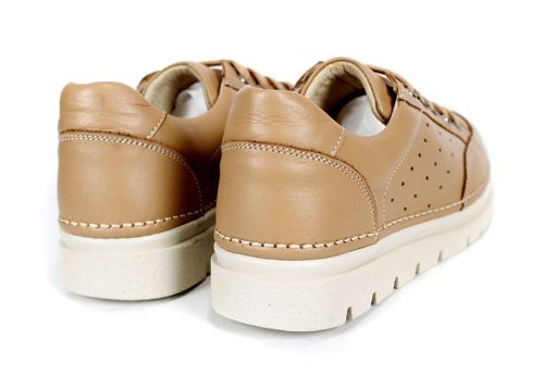 Дамски ежедневни обувки от естествена кожа в цвят мокка – модел Urban Chic