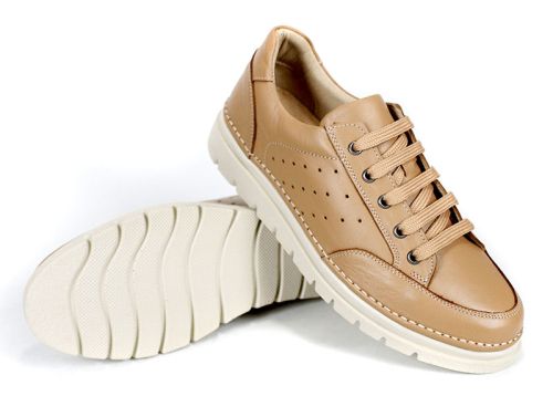 Дамски ежедневни обувки от естествена кожа в цвят мокка – модел Urban Chic