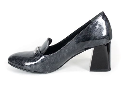 Дамски официални обувки от черно-сив лак – модел Elegance