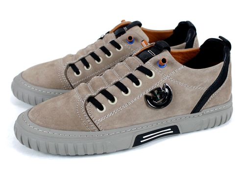 Мъжки спортни обувки от естествен набук във визонен цвят с каучуково ходило - модел Elite Motion