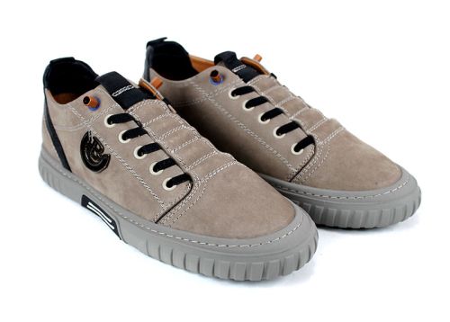 Мъжки спортни обувки от естествен набук във визонен цвят с каучуково ходило - модел Elite Motion