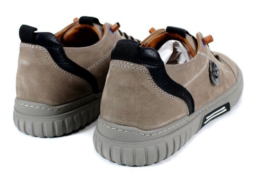 Мъжки спортни обувки от естествен набук във визонен цвят с каучуково ходило - модел Elite Motion