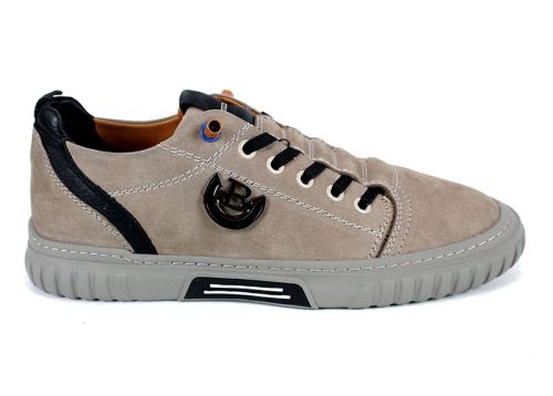 Мъжки спортни обувки от естествен набук във визонен цвят с каучуково ходило - модел Elite Motion