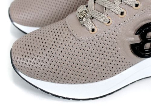 Дамски сникърси от естествена кожа с перфорация във визонен цвят - модел Aria Soft