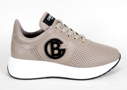 Дамски сникърси от естествена кожа с перфорация във визонен цвят - модел Aria Soft