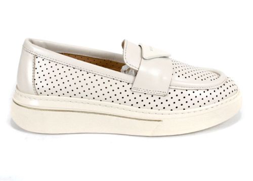 Дамски пролетно-летни обувки от естествена кожа с перфорация в бежово – модел Stella Luxe