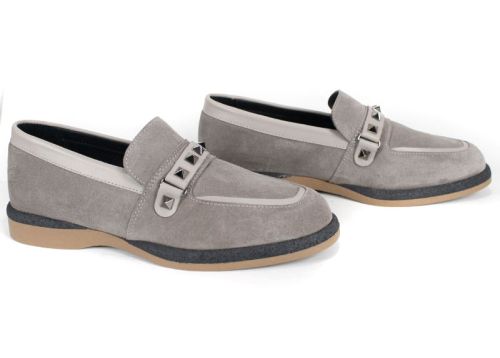 Дамски ниски обувки от естествен велур в цвят визон – модел Shine Luxe