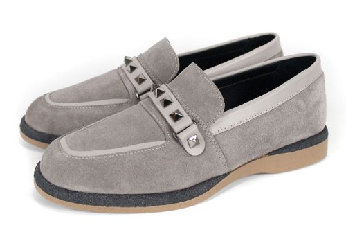 Дамски ниски обувки от естествен велур в цвят визон – модел Shine Luxe