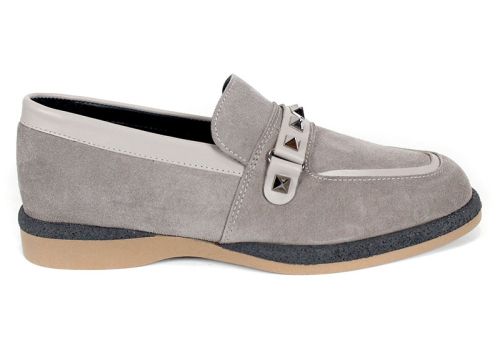 Дамски ниски обувки от естествен велур в цвят визон – модел Shine Luxe