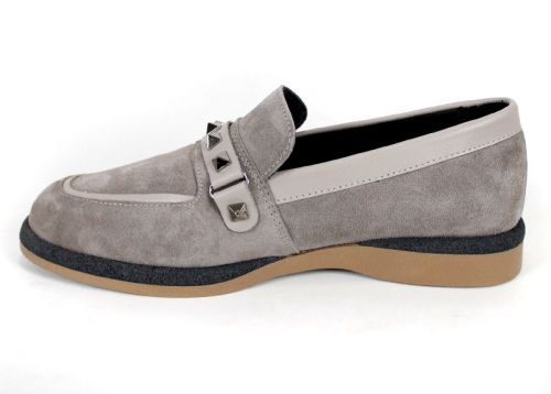 Дамски ниски обувки от естествен велур в цвят визон – модел Shine Luxe