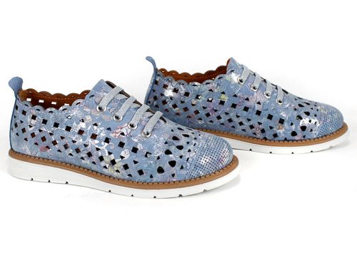 Дамски обувки Luna Cut-Out Denim с флорален десен – изглед отстрани