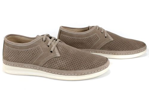 Мъжки обувки от набук – страничен изглед