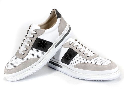Динамичен изглед на мъжки обувки Monzaro в бяло и сиво