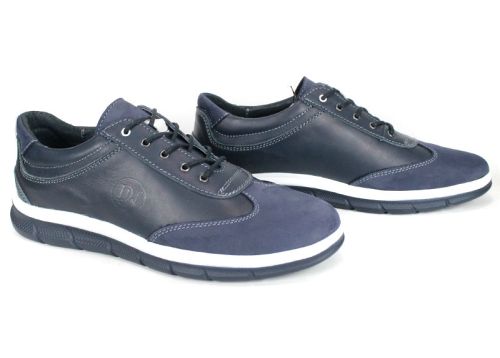 Мъжки обувки Nario – изглед в профил, тъмносини от естествена кожа