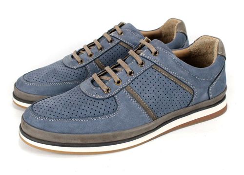 Мъжки, ежедневни обувки в дънково син цвят - Модел Denvo