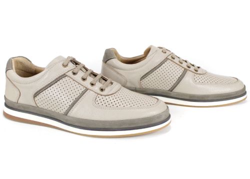 Мъжки обувки Bejaro – изглед отстрани, бежови с перфорация