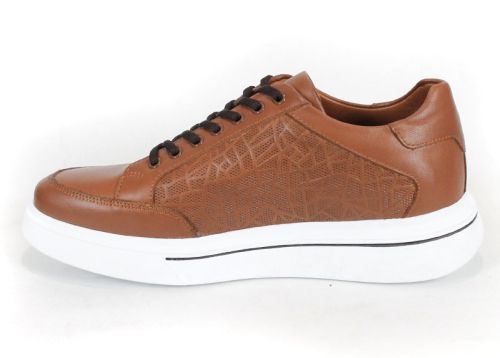 Мъжки спортно-ежедневни обувки от естествена кожа в светло кафяво - модел Stile Marino