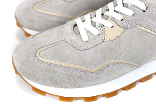 мъжки сникърси STREET Beige, детайл на велура