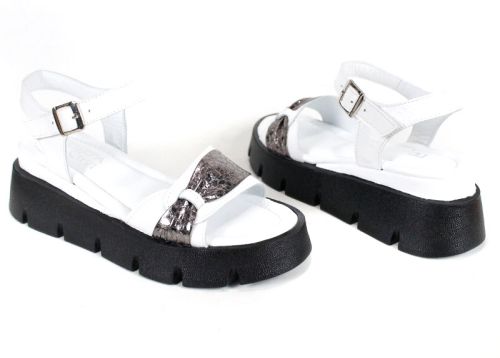 Pantofi casual dama din piele naturala cu imprimeu floral - model Luna