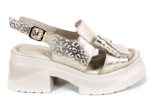 Pantofi casual dama din piele naturala cu imprimeu floral - model Luna