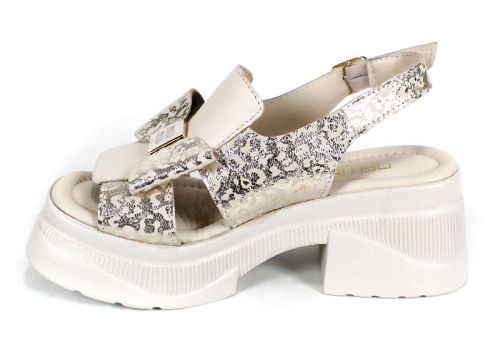 Pantofi casual dama din piele naturala cu imprimeu floral - model Luna