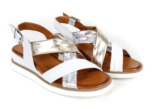 Pantofi casual dama din piele naturala cu imprimeu floral - model Luna