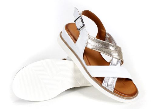 Pantofi casual dama din piele naturala cu imprimeu floral - model Luna