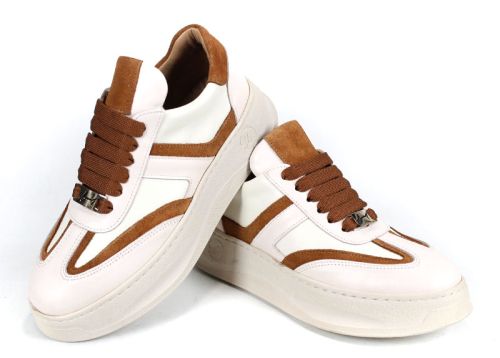 Golden Ray – Дамски сникърси от естествена кожа с модерна визия и велурени акценти