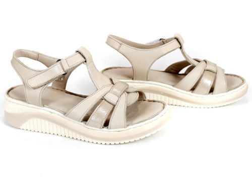 дамски сандали от естествена кожа Luma Linea бежов цвят