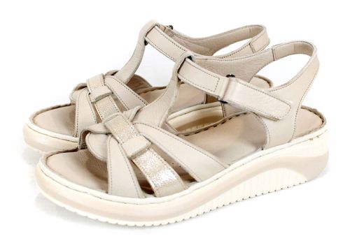 дамски сандали от естествена кожа Luma Linea бежов цвят