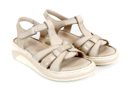 дамски сандали от естествена кожа Luma Linea бежов цвят