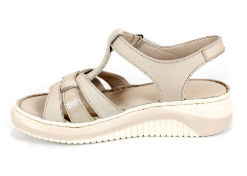 дамски сандали от естествена кожа Luma Linea бежов цвят