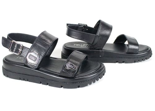 Дамски сандали Senso Forte от естествена кожа – черни