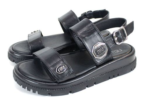 Дамски сандали Senso Forte от естествена кожа – черни