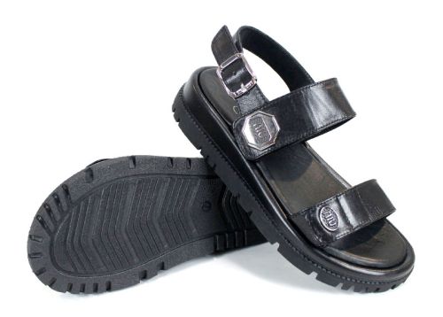 Дамски сандали Senso Forte от естествена кожа – черни