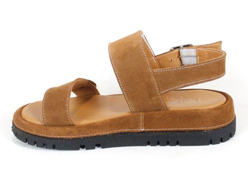 дамски сандали от светлокафяв велур Senso Forte