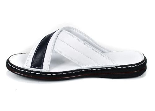 castello fine мъжки чехли бели с тъмносин акцент