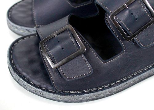 Brévia Note мъжки чехли от естествена кожа в тъмносин цвят