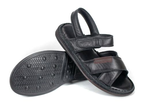 мъжки сандали от естествена кожа Notte Classico черен цвят