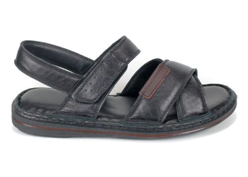 мъжки сандали от естествена кожа Notte Classico черен цвят