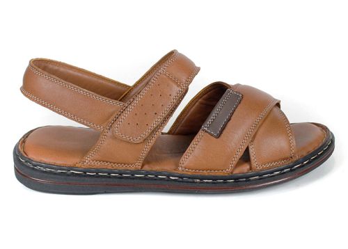 мъжки сандали от естествена кожа Notte Classico в светло кафяв цвят