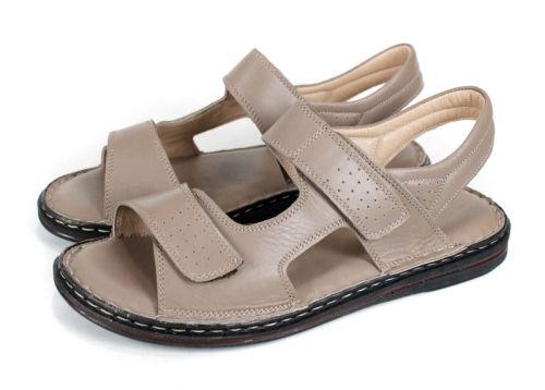 Мъжки сандали Sabbia Vivo от естествена кожа – пясъчно бежови