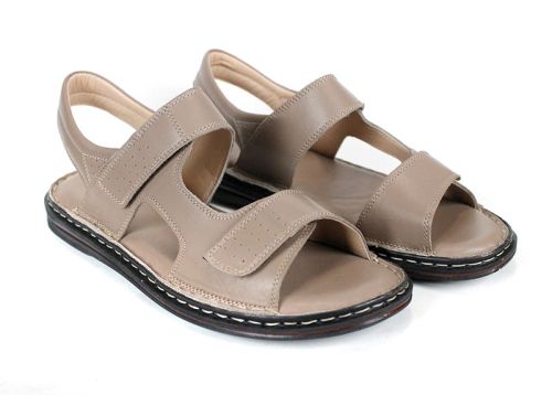 Мъжки сандали Sabbia Vivo от естествена кожа – пясъчно бежови