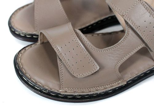 Мъжки сандали Sabbia Vivo от естествена кожа – пясъчно бежови