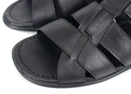 мъжки сандали Mare Blu черни естествена кожа